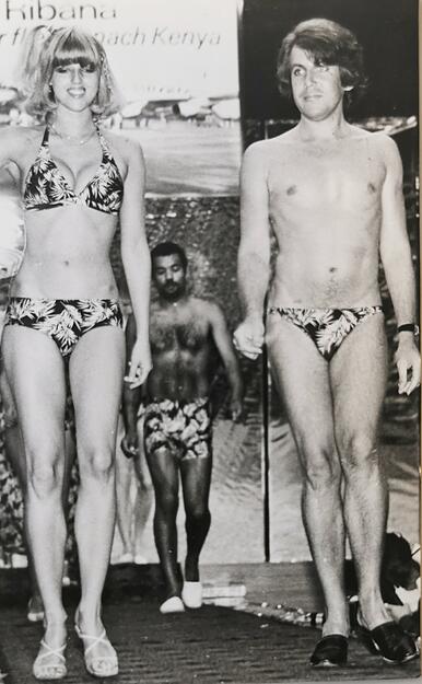 Badeanzüge und Badeslips mit Palmen-Print  der Bad Rappenauer Firma Benger-Ribana 1978.