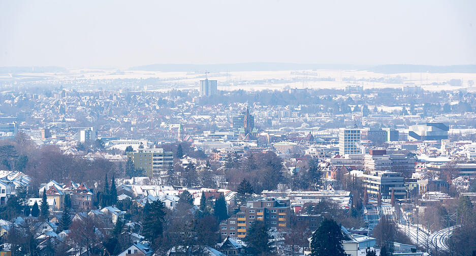 Blick auf Heilbronn im Januar 2021