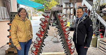 Jennifer Hohenschläger (links) und Carolin Stengel sind zwei der Initiatoren des Projektes, das sich über mehrere Jahre erstreckt.
Foto: Julian Ruf