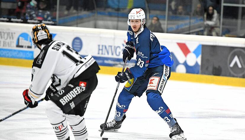 Der Mann des Abends: Marco Haas (rechts), Regionalliga-Stürmer des Heilbronner EC, erzielte gegen Bad Tölz einen Hattrick für die Falken.
Foto: Marc Thorwartl Der Mann des Abends: Marco Haas (rechts), Regionalliga-Stürmer des Heilbronner EC, erzielte gegen Bad Tölz einen Hattrick für die Falken.
Foto: Marc Thorwartl