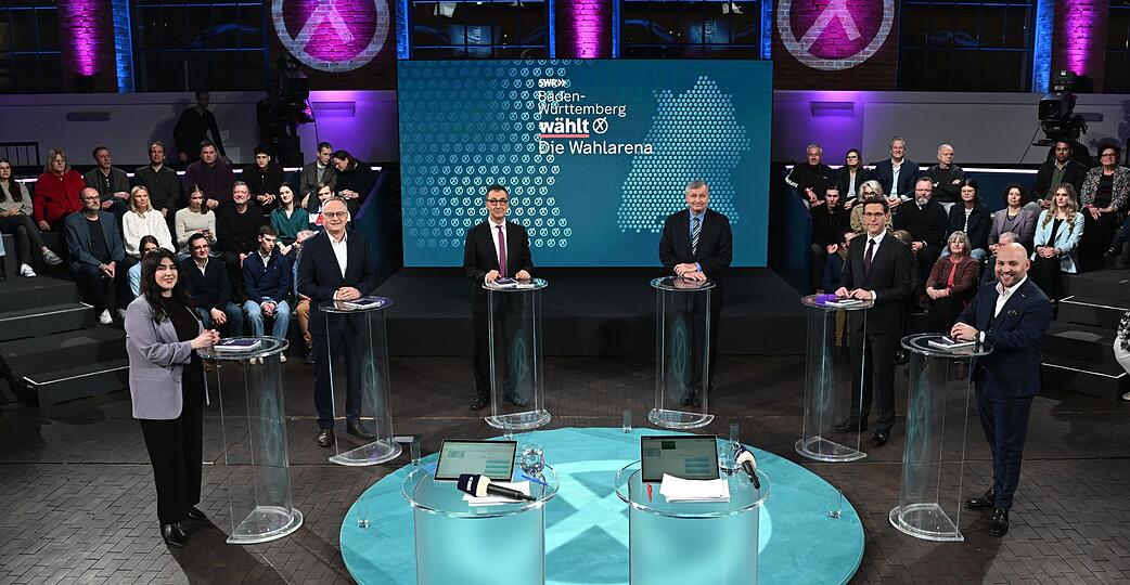 In der SWR-&laquo;Wahlarena&raquo; trafen die sechs Spitzenkandidatinnen und Spitzenkandidaten der Parteien mit Aussicht auf Sitze im Landtag aufeinander.
