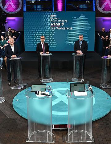 In der SWR-&laquo;Wahlarena&raquo; trafen die sechs Spitzenkandidatinnen und Spitzenkandidaten der Parteien mit Aussicht auf Sitze im Landtag aufeinander.