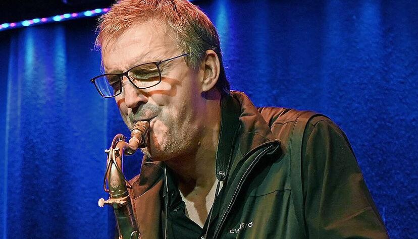 Klaus Graf und Matthias Erlewein von der SWR Big Band freuen sich über