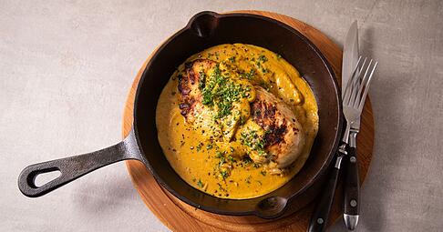 Die fruchtig-s&auml;uerliche Note von Sanddornnektar verleiht dem Gefl&uuml;gelgericht nicht nur den Namen, sondern dem Sanddornh&auml;hnchen auch eine wunderbare Frische.