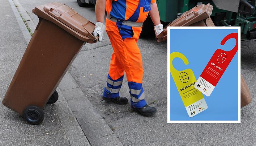 Bei falsch befüllten Biomülltonnen drohen im Landkreis Heilbronn gelbe und rote Karten.