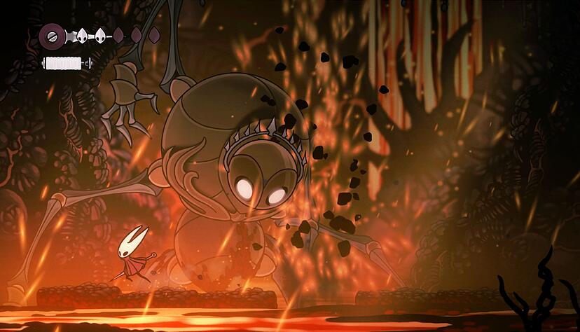 Hornet bekommt es in «Hollow Knight: Silksong» mit mächtigen Feinden zu tun.