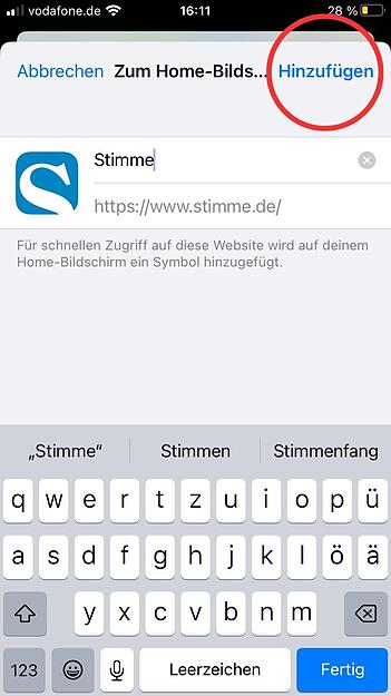 4. Es erscheint ein neues Fenster, hier wählen Sie rechts oben "Hinzufügen".
