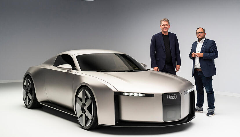 Am künftigen Elektro-Sportwagen aus Heilbronn: Audi-Chef Gernot Döllner im Gespräch mit Alexander Schnell aus der Stimme-Chefredaktion.