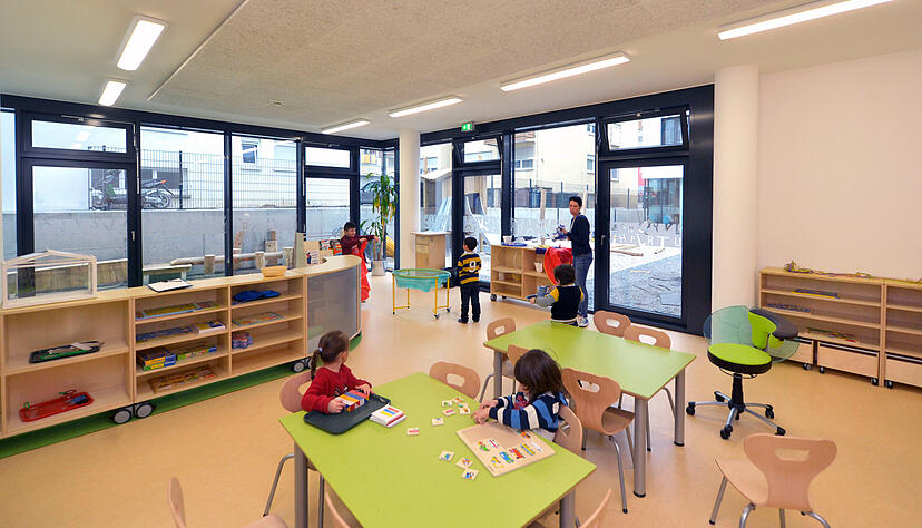 Für die Gebühren bekommt der Nachwuchs einiges geboten, so wie hier in der Kindertagesstätte an der Ecke Wollhausstraße/Uhlandstraße.
Foto: Archiv/ Berger