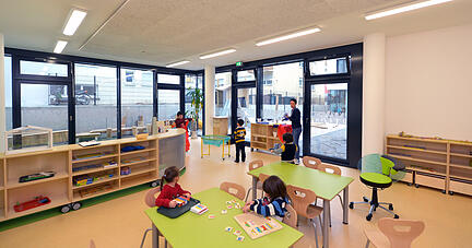 Für die Gebühren bekommt der Nachwuchs einiges geboten, so wie hier in der Kindertagesstätte an der Ecke Wollhausstraße/Uhlandstraße.
Foto: Archiv/ Berger