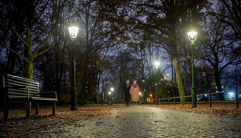 Laternen am Rande des Großen Tiergartens in Berlin. Laternen am Rande des Großen Tiergartens in Berlin.