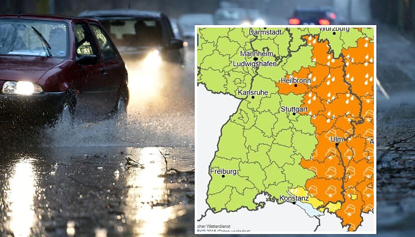 Wetterwarnung in Heilbronn: In der Nacht auf Donnerstag muss mit Starkregen gerechnet werden. Wetterwarnung in Heilbronn: In der Nacht auf Donnerstag muss mit Starkregen gerechnet werden.