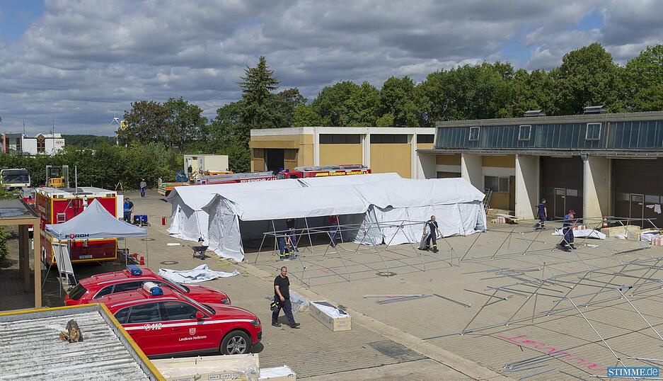 Notunterkunft für Flüchtlinge in Neuenstadt