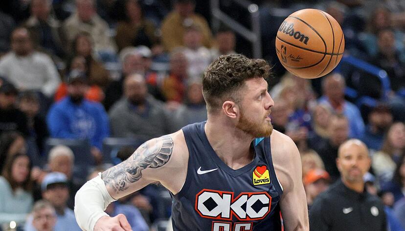Isaiah Hartenstein gewannn mit den Oklahoma City Thunder das erste Spiel nach der All-Star-Pause. Isaiah Hartenstein gewannn mit den Oklahoma City Thunder das erste Spiel nach der All-Star-Pause.