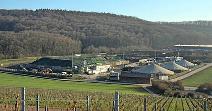 Der Heuchelberg-Höhenzug oberhalb der Biogasanlage in Schwaigern könnte ein möglicher Standort für eines der zwei vorgesehenen Windräder auf Leingartener Gemarkung sein.
Foto: Josef Staudinger