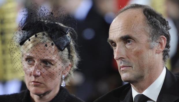 Prinzessin Astrid und Prinz Lorenz von Belgien vor dem Requiem f&uuml;r Otto von Habsburg im Wiener Stephansdom.