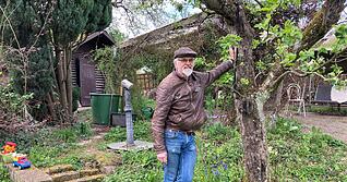 Gottfried May-Stürmer in seinem angepachteten Gartengrundstück in Heilbronn. Gottfried May-Stürmer in seinem angepachteten Gartengrundstück in Heilbronn.