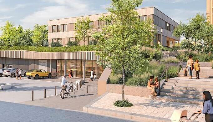 Die Stadtsiedlung Heilbronn plant zusammen mit der Stadt einen Gebäudekomplex zur Erweiterung der angrenzenden Grundschule Alt-Böckingen sowie einen Lebensmittelmarkt. Die Stadtsiedlung Heilbronn plant zusammen mit der Stadt einen Gebäudekomplex zur Erweiterung der angrenzenden Grundschule Alt-Böckingen sowie einen Lebensmittelmarkt.