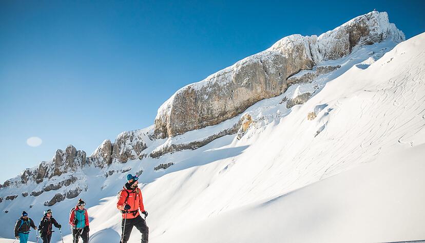 Skitour am Ifen: Das &ouml;sterreichische Kleinwalsertal ist nur von Deutschland aus zu erreichen.