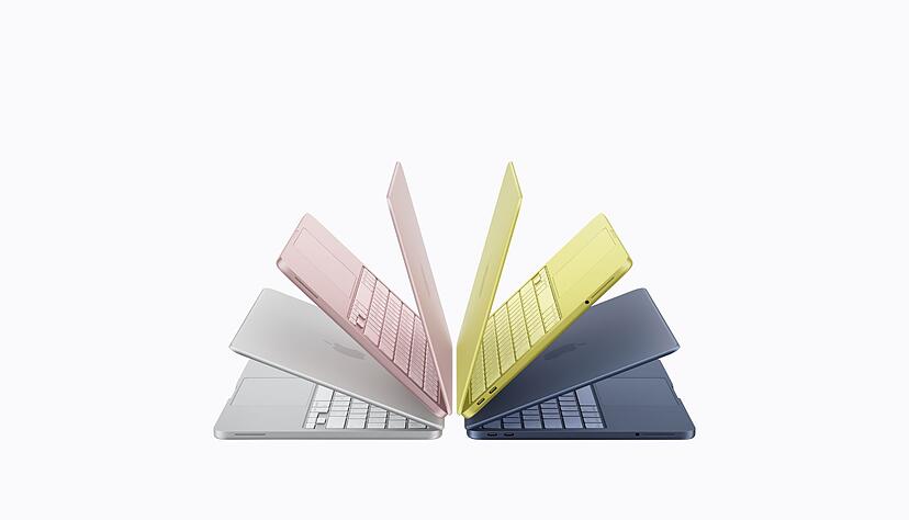 Das MacBook Neo gibt es in den Farben «Zitrus», Rosa, «Indigo» (Dunkelblau) und Silber. Das MacBook Neo gibt es in den Farben «Zitrus», Rosa, «Indigo» (Dunkelblau) und Silber.