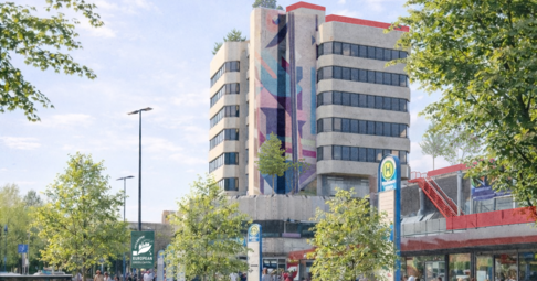 In der Stadt soll es "mobiles Gr&uuml;n" geben &ndash; wie hier an dem Busbahnhof vor dem Heilbronner Wollhaus.