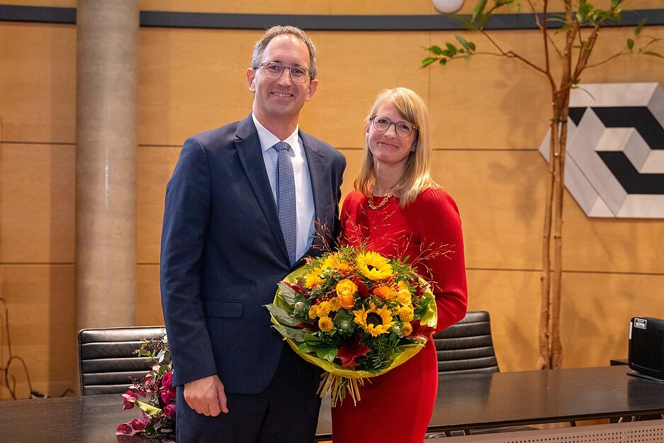 Der Bad Rappenauer Oberbürgermeister Sebastian Frei mit seiner Frau Eva Frei. Der Bad Rappenauer Oberbürgermeister Sebastian Frei mit seiner Frau Eva Frei.