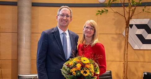Der Bad Rappenauer Oberbürgermeister Sebastian Frei mit seiner Frau Eva Frei.