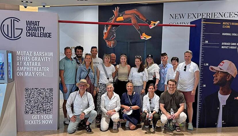 Unterländer Reisegruppe in Doha: Das gesamte Organisationsteam von Hochsprung Heilbronn hat das Meeting von Mutaz Essa Barshim live verfolgt. Unterländer Reisegruppe in Doha: Das gesamte Organisationsteam von Hochsprung Heilbronn hat das Meeting von Mutaz Essa Barshim live verfolgt.