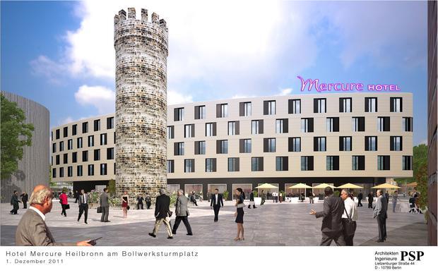 So soll das neue Mercure-Hotel aussehen. Computersimulation: PSP Architekten Ingenieuere So soll das neue Mercure-Hotel aussehen. Computersimulation: PSP Architekten Ingenieuere