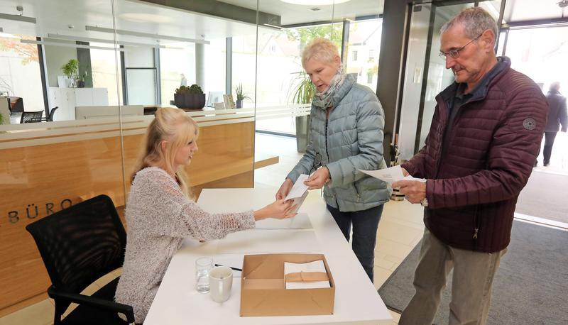 Das Rathaus war eines von sieben Wahllokalen am Sonntag. 546 von insgesamt 8537 Wahlberechtigten gaben hier ihre Stimmen ab.
Foto: Andreas Veigel