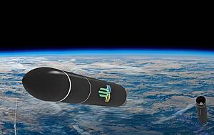 Isabella Verri aus Italien am Prototypen der Testrakete SR75. Sie soll im September auf 50 Kilometer H&ouml;he geschossen werden.