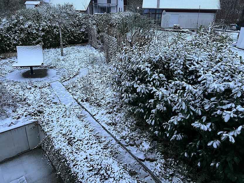 In Roigheim ist der erste Schnee gefallen.