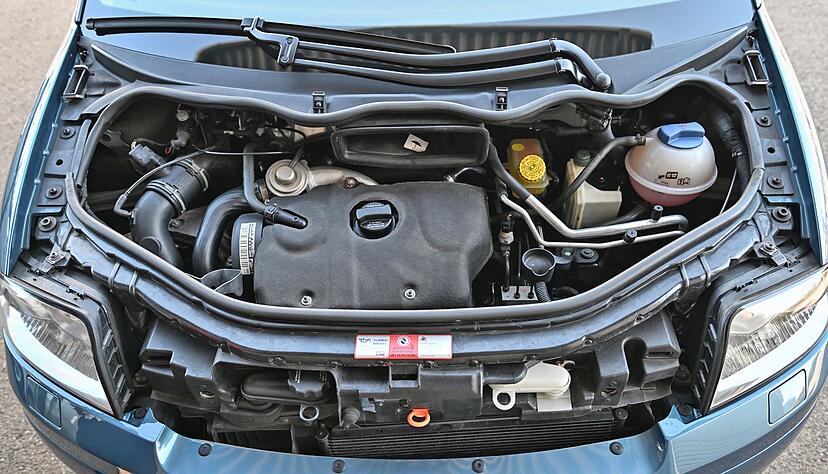 Die Motorhaube ist nur komplett demontierbar - für einfache Service-Arbeiten reicht es aber, die Frontblende herunterzuklappen.