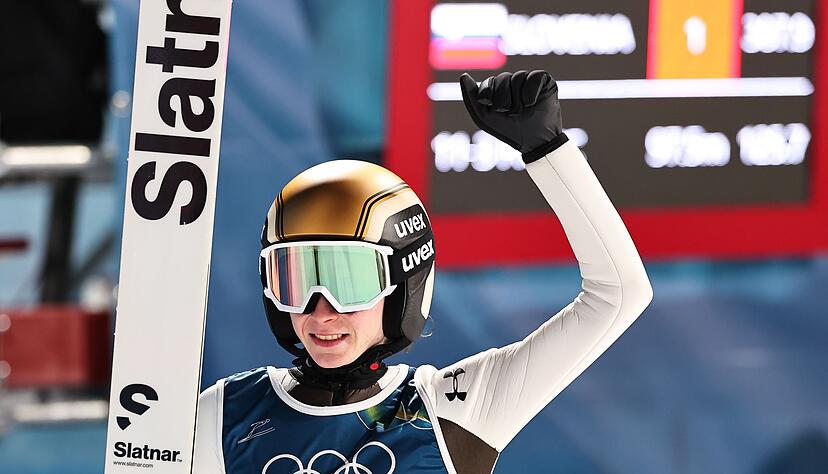 Nika Prevc konnte sich &uuml;ber nach Tr&auml;nen-Silber &uuml;ber Gold freuen.