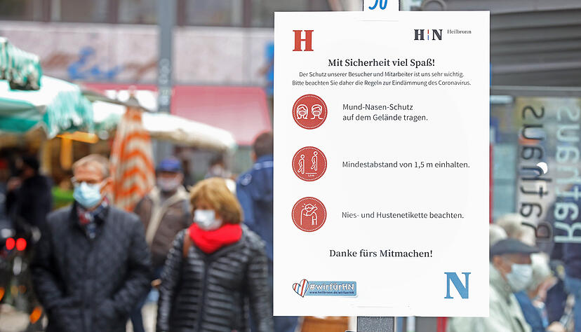 In Teilen der Heilbronner Innenstadt gilt bereits seit einigen Tagen eine Maskenpflicht.