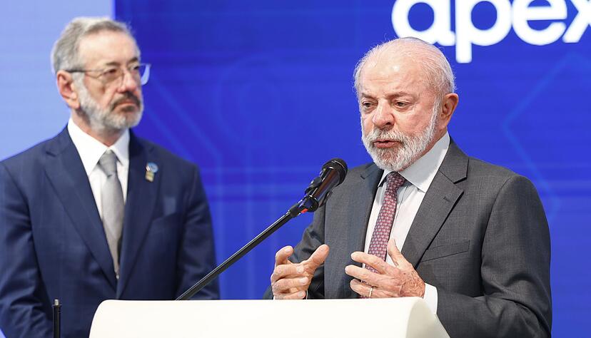 Brasiliens Pr&auml;sident Lula auf der Hannover Messe &ndash; Brasilien ist das diesj&auml;hrige Partnerland.