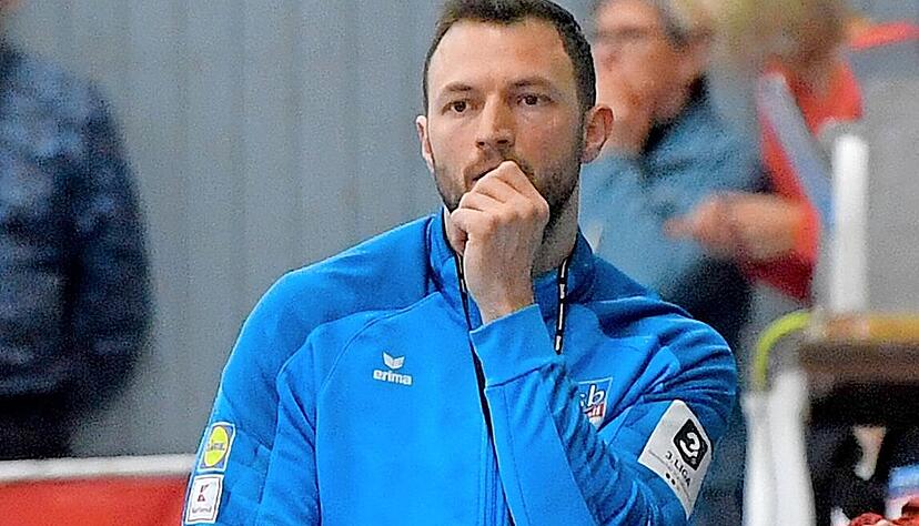 Handball, 3. Liga, TSB Horkheim gegen TG Landshut; Trainer Oliver Heß Handball, 3. Liga, TSB Horkheim gegen TG Landshut; Trainer Oliver Heß