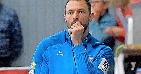 Handball, 3. Liga, TSB Horkheim gegen TG Landshut; Trainer Oliver Heß