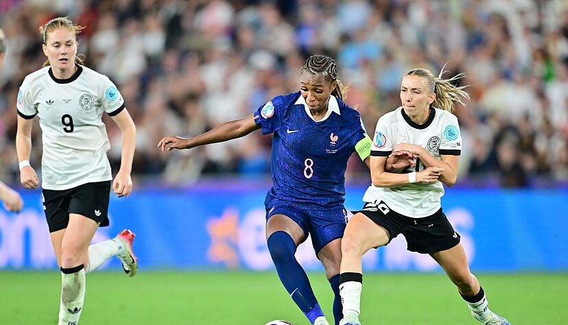 Stark am Ball: Frankreichs Mittelfeldstrategin Grace Geyoro, die im EM-Viertelfinale gegen Deutschland traf. Stark am Ball: Frankreichs Mittelfeldstrategin Grace Geyoro, die im EM-Viertelfinale gegen Deutschland traf.