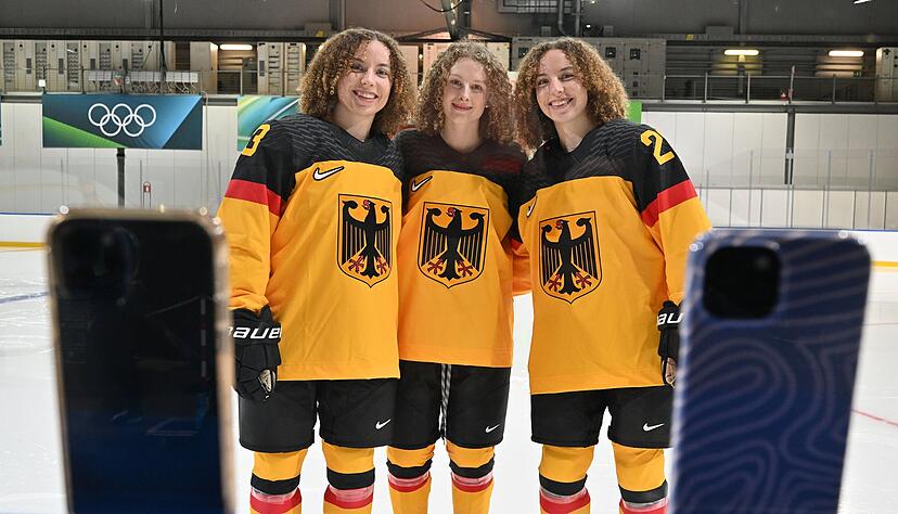Drillinge? Nein, Zwillinge: Luisa Welcke (von links), Svenja Voigt und Lilli Welcke sind bei den Olympischen Spielen in Mailand am Start.