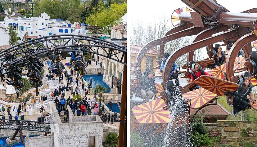 Voltron Nevera im Europa-Park (links), Attraktion im Erlebnispark Tripsdrill (rechts). Voltron Nevera im Europa-Park (links), Attraktion im Erlebnispark Tripsdrill (rechts).