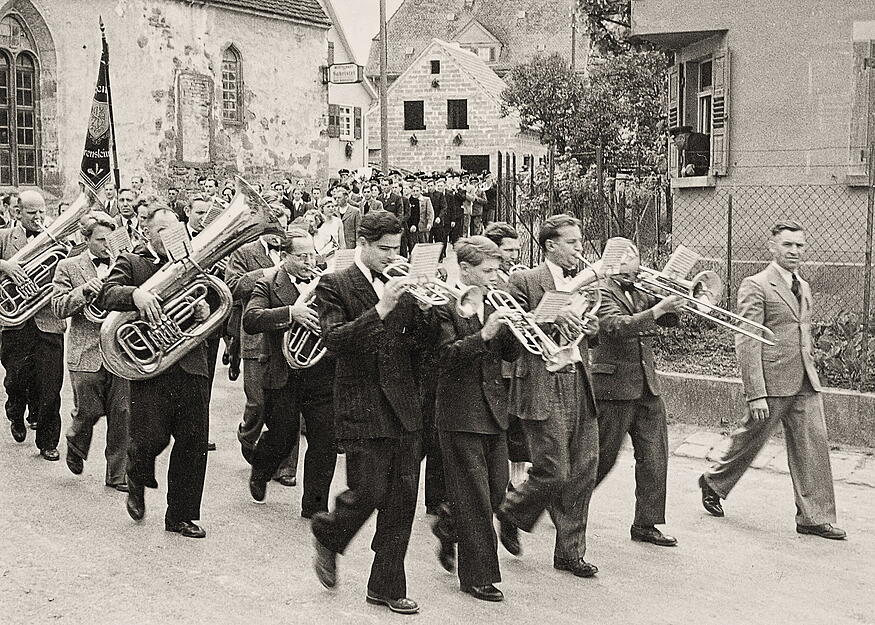 Lehrensteinsfeld Musikverein1952 mit Kinderfest (Reproduktion)