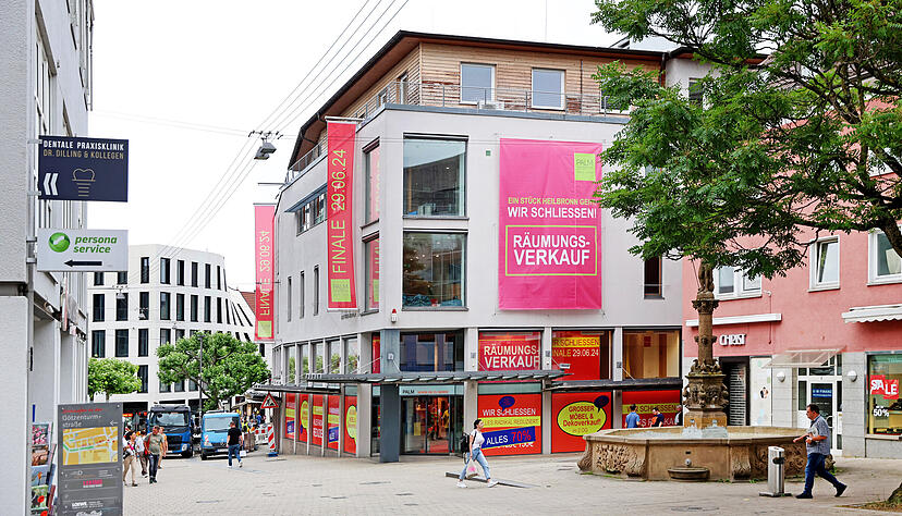 Das Modehaus Palm in Heilbronn schließt am Samstag, 22. Juni, endgültig.