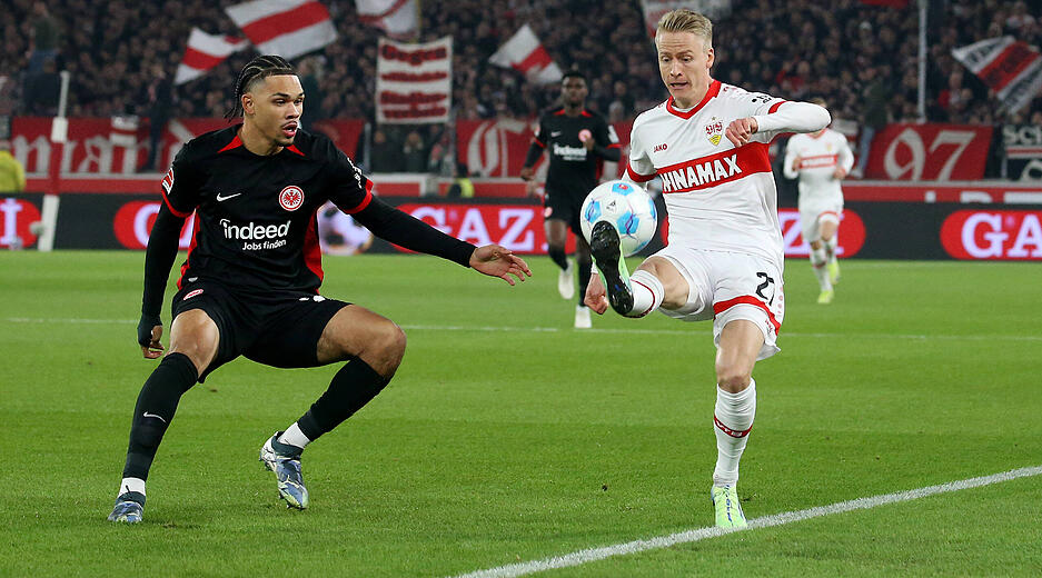 Chris Führich: Der linke Flügelflitzer hatte in der 10. Minute aus spitzem Winkel den ersten Torschuss für den VfB. Aber kein Problem für Keeper Trapp. Führich ließ nach – bis zur Schlussphase. Dann taute der Nationalspieler auf und sorgte für kurzfristige Ekstase im Stadion. Sein Ausgleich zählte aber nicht. Note 3,5 Chris Führich: Der linke Flügelflitzer hatte in der 10. Minute aus spitzem Winkel den ersten Torschuss für den VfB. Aber kein Problem für Keeper Trapp. Führich ließ nach – bis zur Schlussphase. Dann taute der Nationalspieler auf und sorgte für kurzfristige Ekstase im Stadion. Sein Ausgleich zählte aber nicht. Note 3,5
