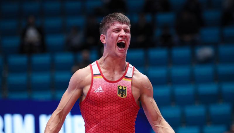 K&auml;mpft bei der WM in der Hoffnungsrunde um Bronze: Michael Felix Widmayer. Foto:&nbsp;Kadir Caliskan