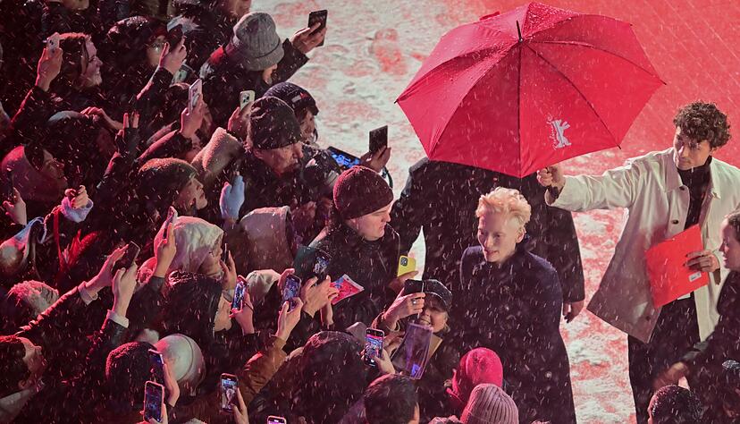 Im Schnee von Fans gefeiert: Tilda Swinton.