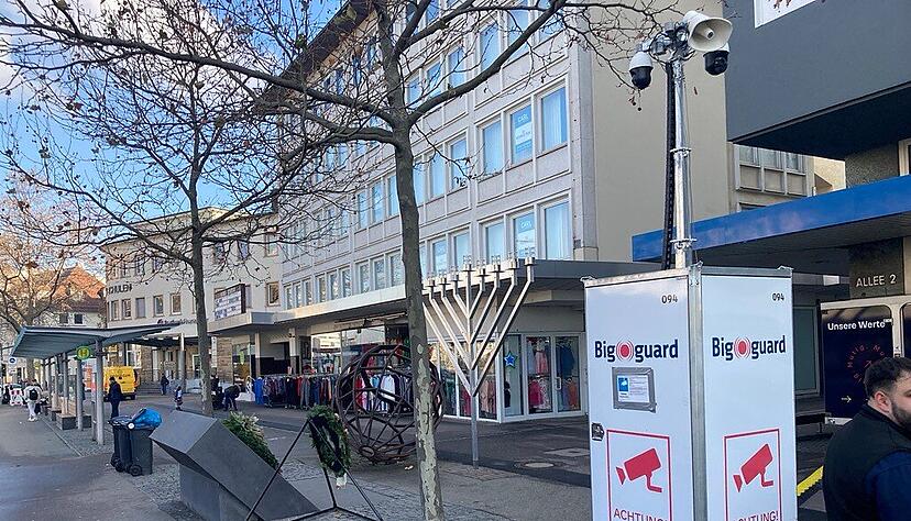 Videoüberwachnung am Synagogen-Gedenkstein in Heilbronn
