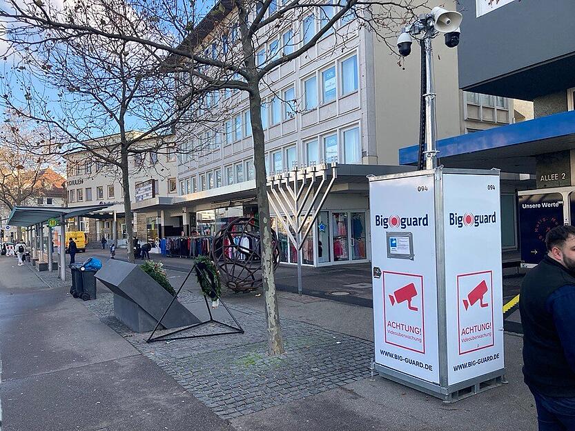 Videoüberwachnung am Synagogen-Gedenkstein in Heilbronn