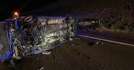 Vollsperrung der A6 nach Frontalunfall bei Heilbronn