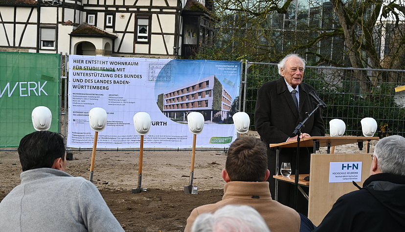 Spatenstich für das Wohnheim am Reinhold-Würth-Campus der Hochschule Heilbronn, im November 2024. Spatenstich für das Wohnheim am Reinhold-Würth-Campus der Hochschule Heilbronn, im November 2024.